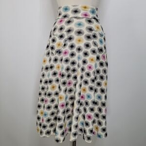 EFFIE’S HEART Picnic Skirt Tea Length Size S Floral Heart Shaped Pockets Stretch